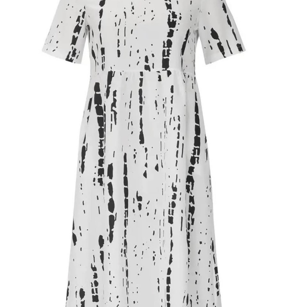 Elegant Black and White Patterned Dress - Picture 2 of 11